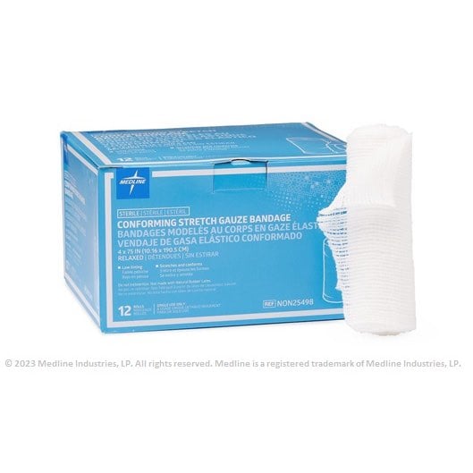 Sterile Conform Stretch Gauze Bandage Box of 12 Rolls 4 in x 75 in - Default Title - product image 1