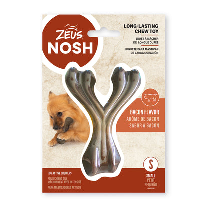 Nosh Wishbone Strong Chew Dog Toy - Bacon / Small - product image 1