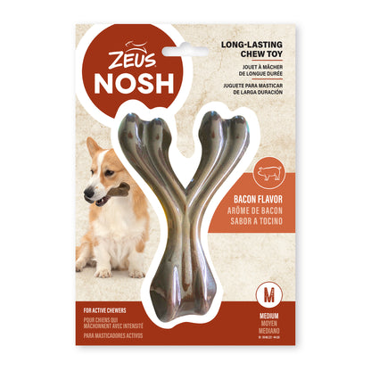 Nosh Wishbone Strong Chew Dog Toy - Bacon / Medium - product image 1