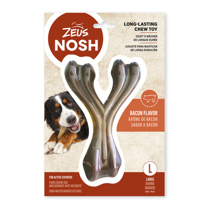 Nosh Wishbone Strong Chew Dog Toy - Bacon / Large - product image 1