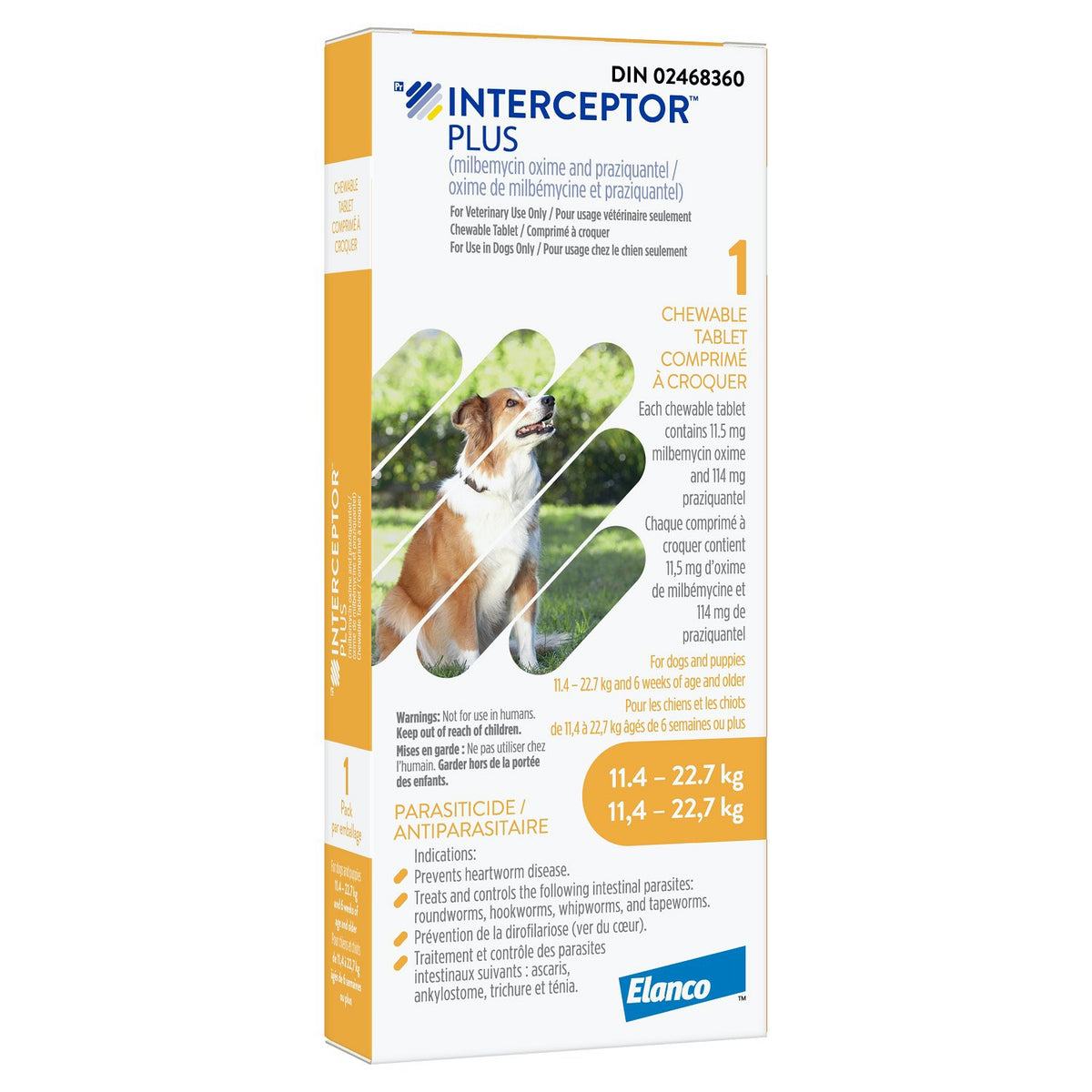 Interceptor Plus Chewable Tablet, 11.4-22.7 kg (Yellow), 16 Chews