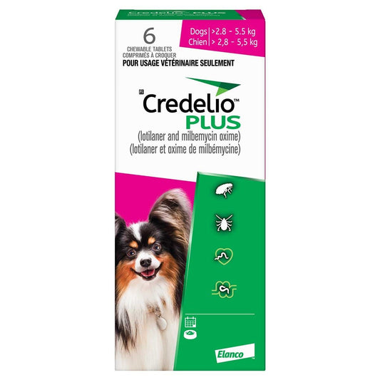 Credelio Plus for Dogs, 2.9 - 5.5 kg, 6 Chews
