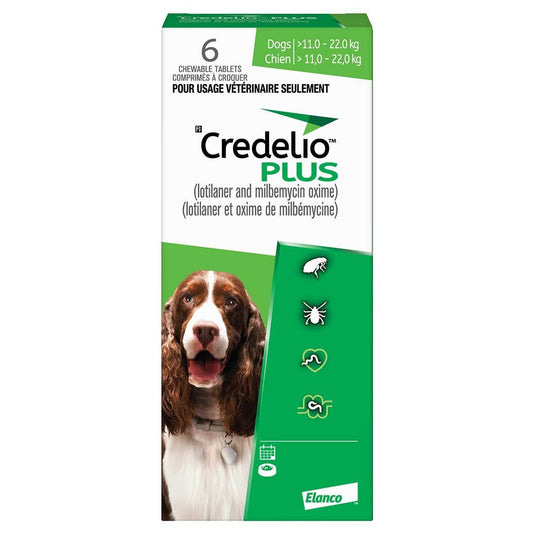 Credelio Plus for Dogs, 11.1 - 22 kg (Green), 6 Chews