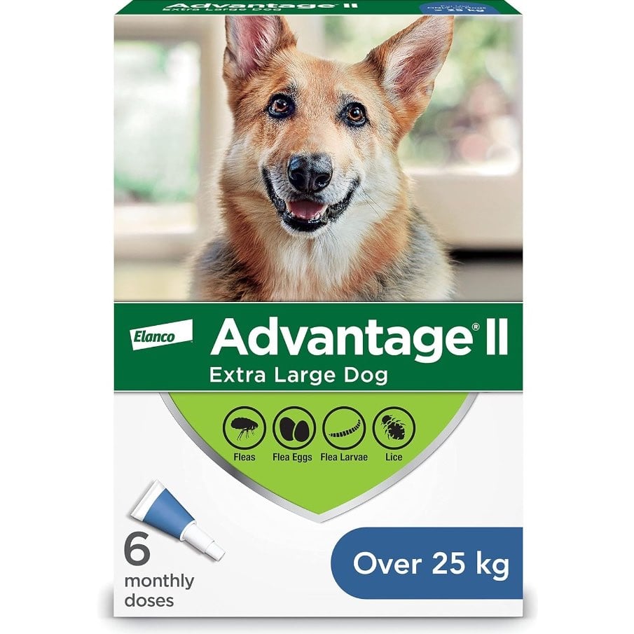 Advantage II for Dogs - Over 25 kg (Blue) / Pack of 6 Tubes - product image 2