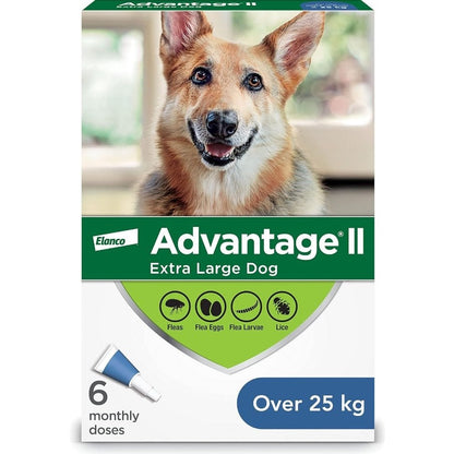 Advantage II for Dogs - Over 25 kg (Blue) / Pack of 6 Tubes - product image 2