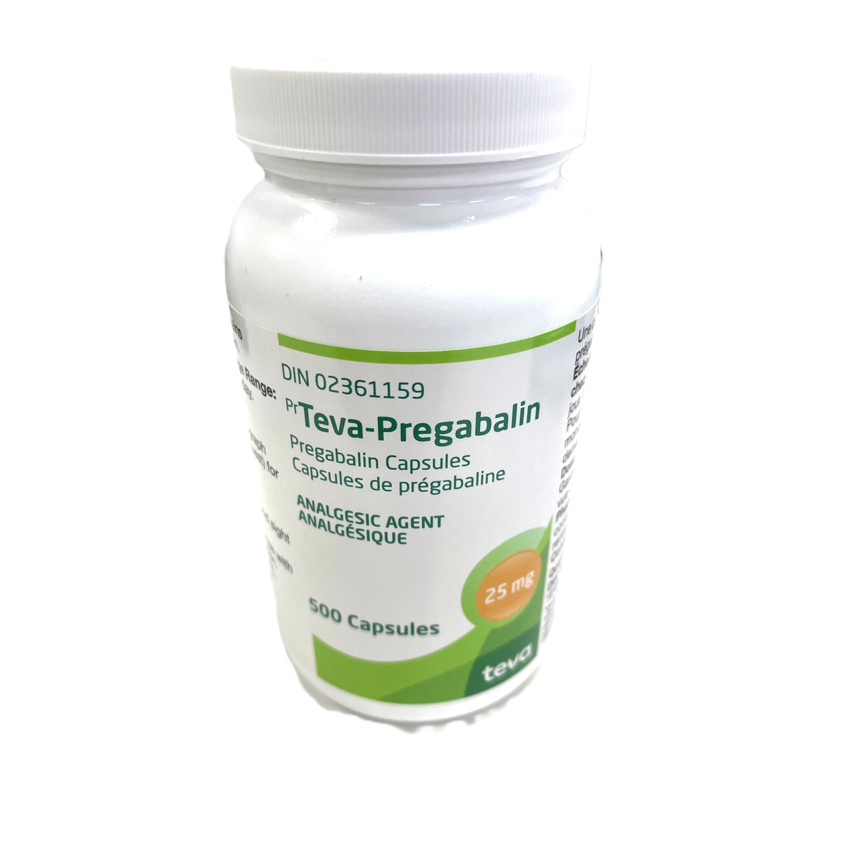 Teva-Pregabalin Capsules, 25 mg, 500 Capsules