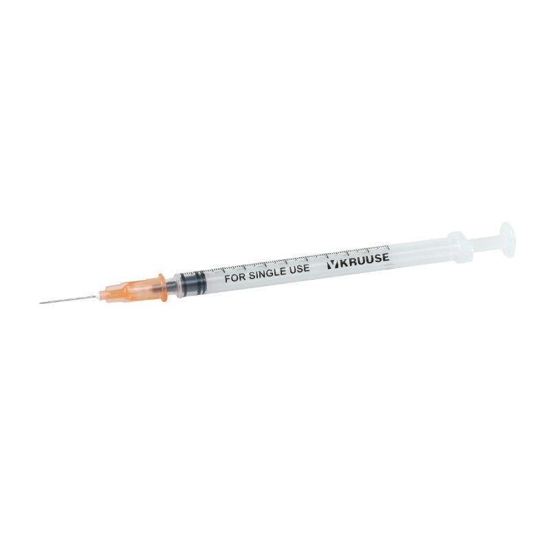 Disposable 1 mL Syringe with LS Needle Pack of 100 Syringes 25 G x 5/8 in - Default Title - product image 1