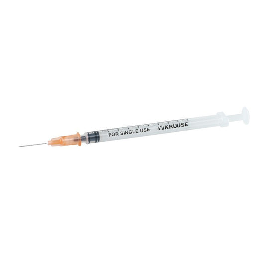 Disposable 1 mL Syringe with LS Needle Pack of 100 Syringes 25 G x 5/8 in - Default Title - product image 1