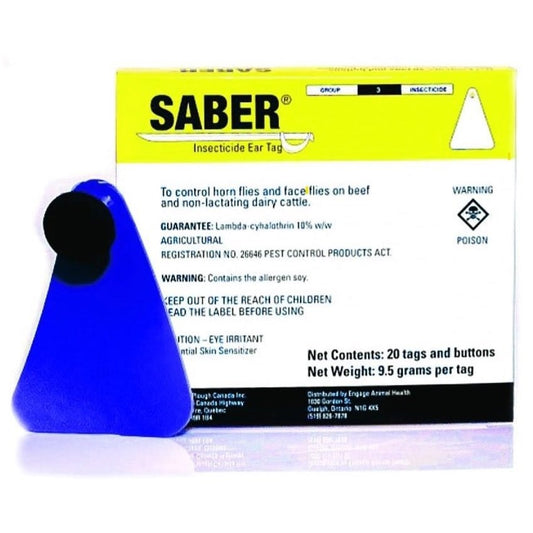 Insecticide Fly Tag Saber Pack of 20 10 % for Farm Animals - Default Title - product image 1