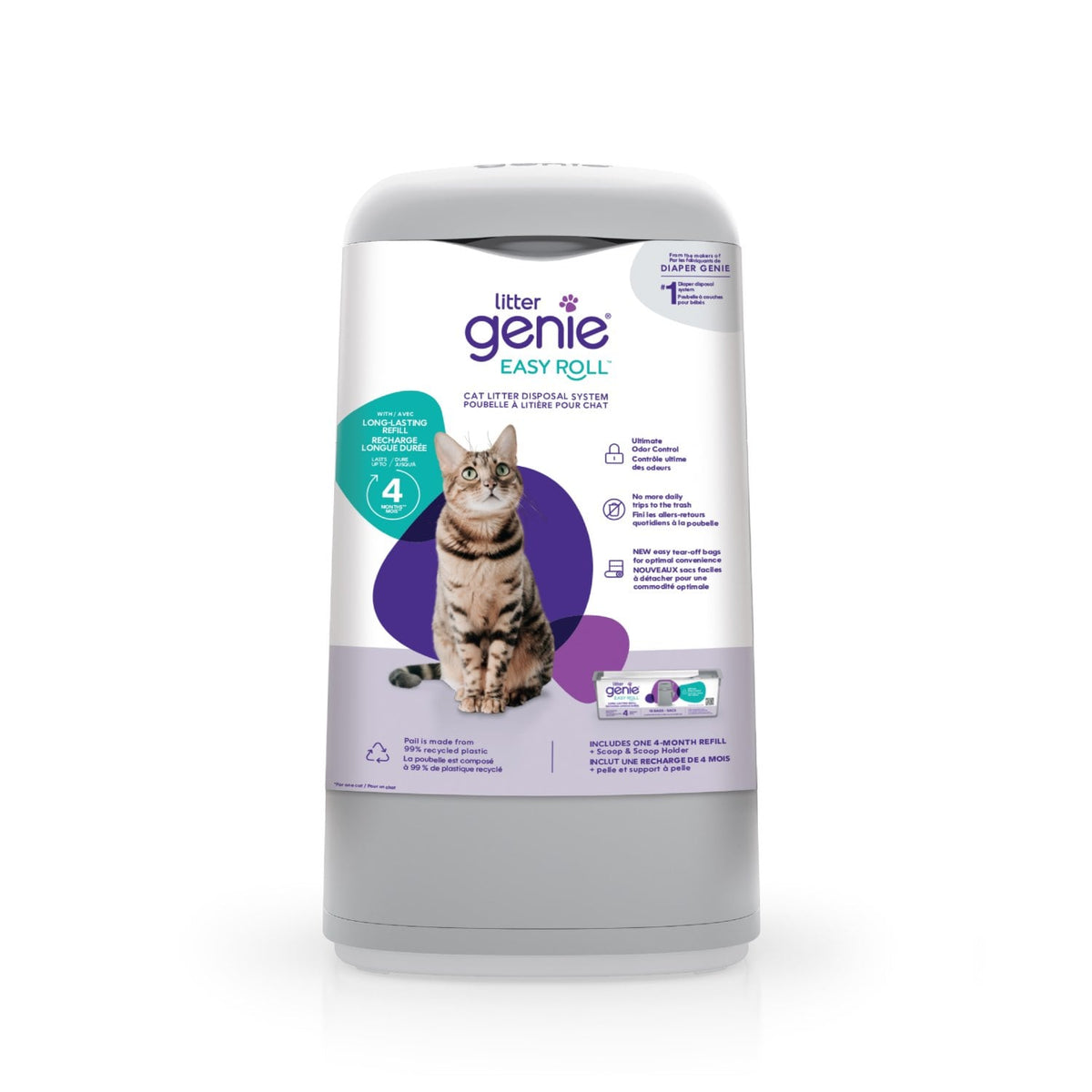 Cat Litter Disposal System Litter Genie Easy Roll for Cats (Grey) 1 Unit - view 3