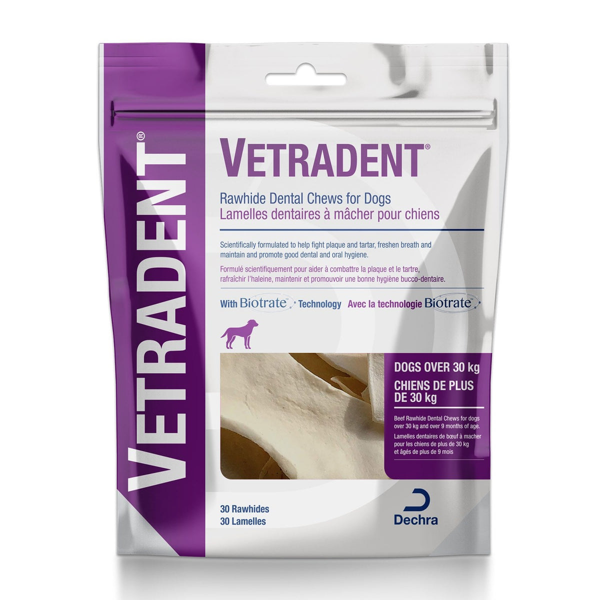 Vetradent Rawhide Dental Chews for Dogs (Over 30 kg) 30 Soft Chews - Default Title - product image 1