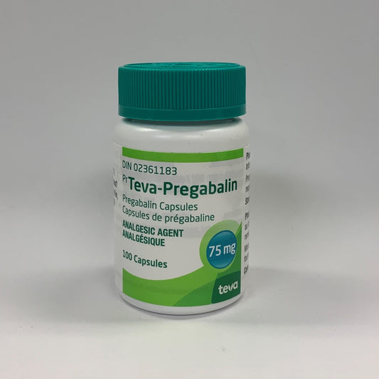 Teva-Pregabalin Capsules, 75 mg, 100 Capsules
