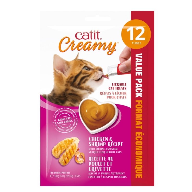Creamy Lickable Cat Treats - Chicken and Shrimp / Pack of 12 - product image 1