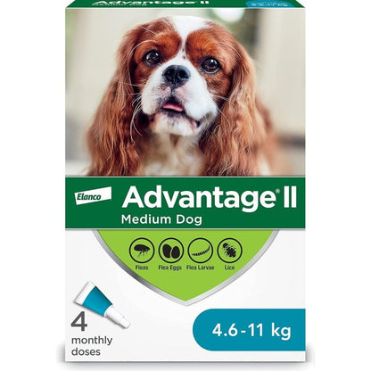 Advantage II for Dogs - 4.6-11 kg (Aqua) / Pack of 4 Tubes - product image 2