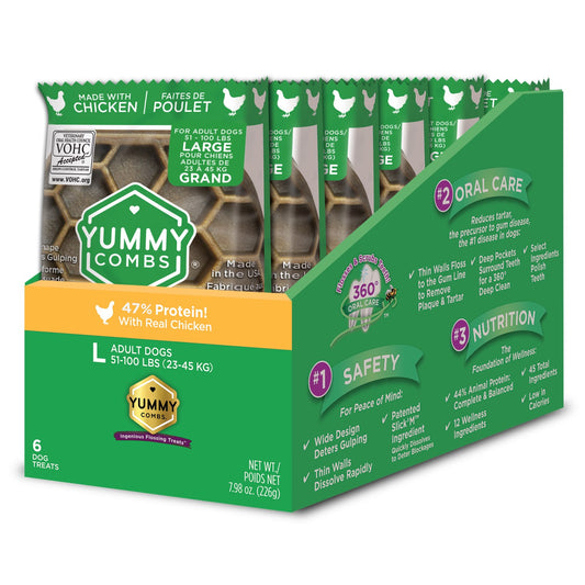 Yummy Combs Dental Treats for Large Dogs Trial Sizes - Chicken - product image 1
