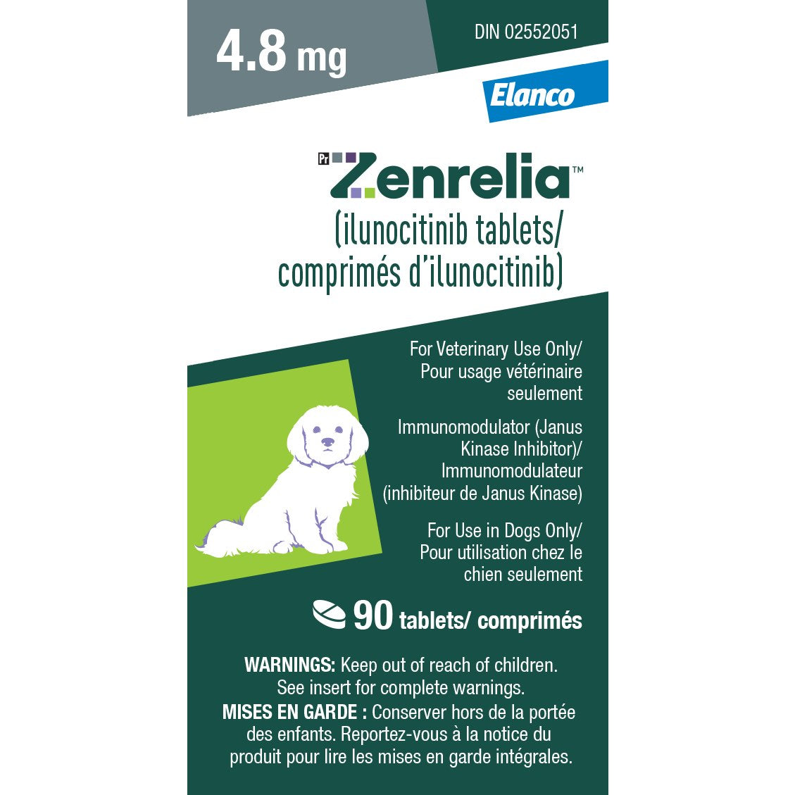 Zenrelia Tablets for Dogs, Grey/Gris 4.8 mg, 90 Tablets