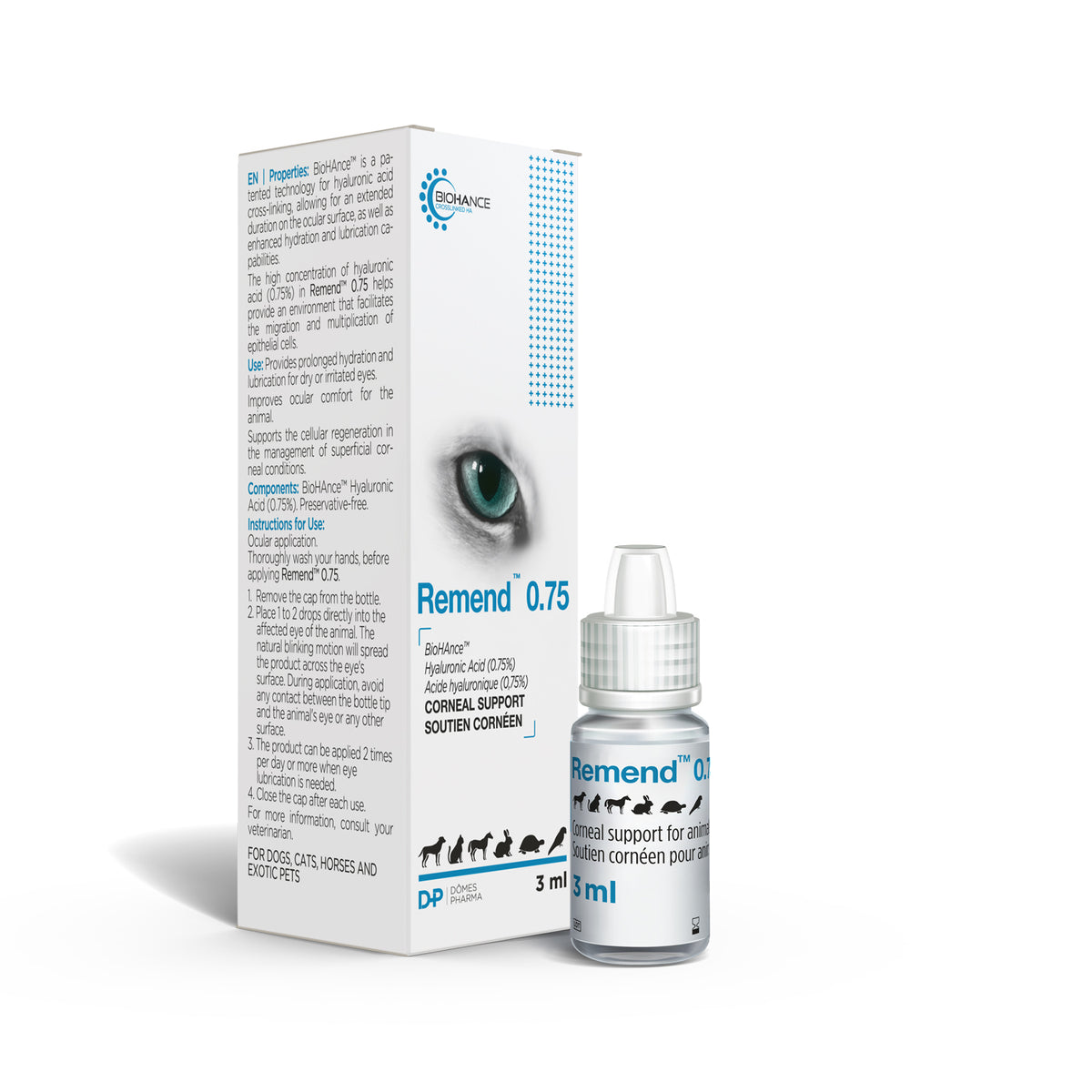 Remend 0.75 Corneal Support for Cats, Dogs, Horses and Small Pets 3 mL Bottle 0.75 % - Default Title - product image 3