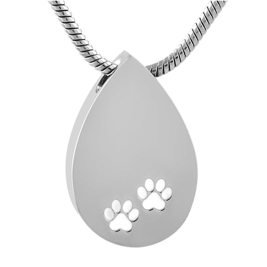 Cremation Pendant-Teardrop with Paw Prints 1 Unit - Default Title - product image 2