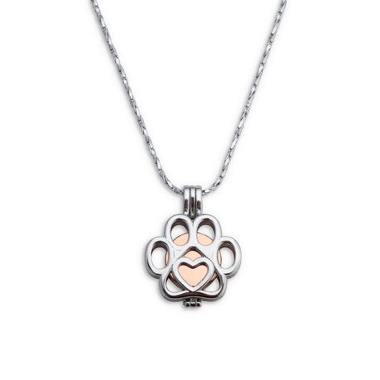 Cremation Pendant-Rose Gold Paw Print Cage 1 Unit - Default Title - product image 1