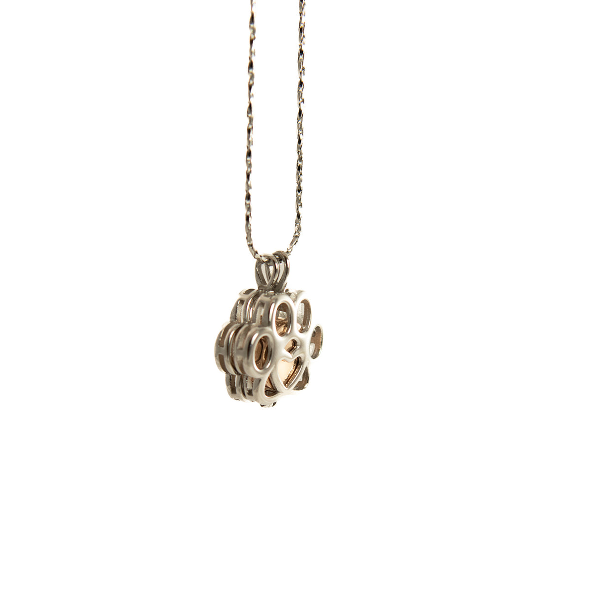 Cremation Pendant-Rose Gold Paw Print Cage 1 Unit - Default Title - product image 2