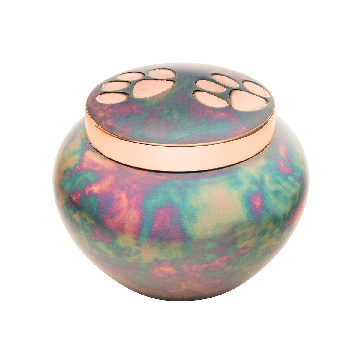 Urn Odyssey Copper Raku Two Paw Prints - Medium - product image 1