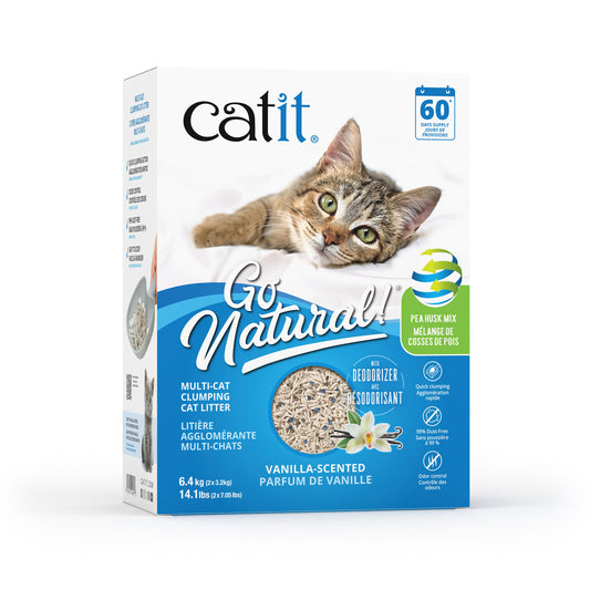 Clumping Litter Go Natural! Multi-Cat Pea Husk Vanilla for Cats 6.4 kg Box - Default Title - product image 1