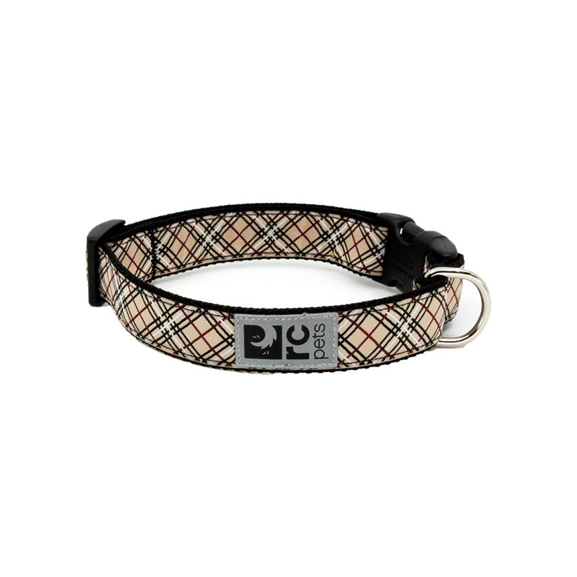 Patterned Clip Collar for Dogs, Tan Tartan, XS - Default Title - product image 1