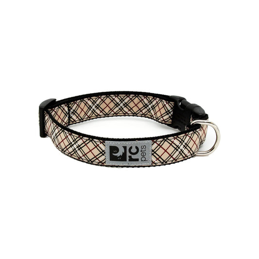 Patterned Clip Collar for Dogs, Tan Tartan, XS - Default Title - product image 1