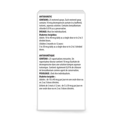 Desmopressin Nasal Spray 2.5 mL Bottle 10 mcg - view 2