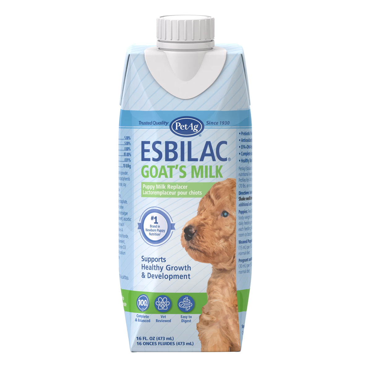 Esbilac goat's Milk Liquid for Puppies Tetra-Pack for Dogs Pack of 12, 473 mL - Default Title - product image 1