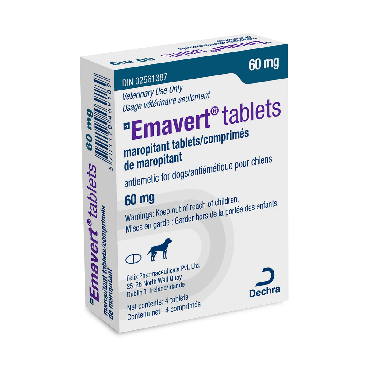 Emavert Tablets for Dogs, 60 mg, 4 Tablets