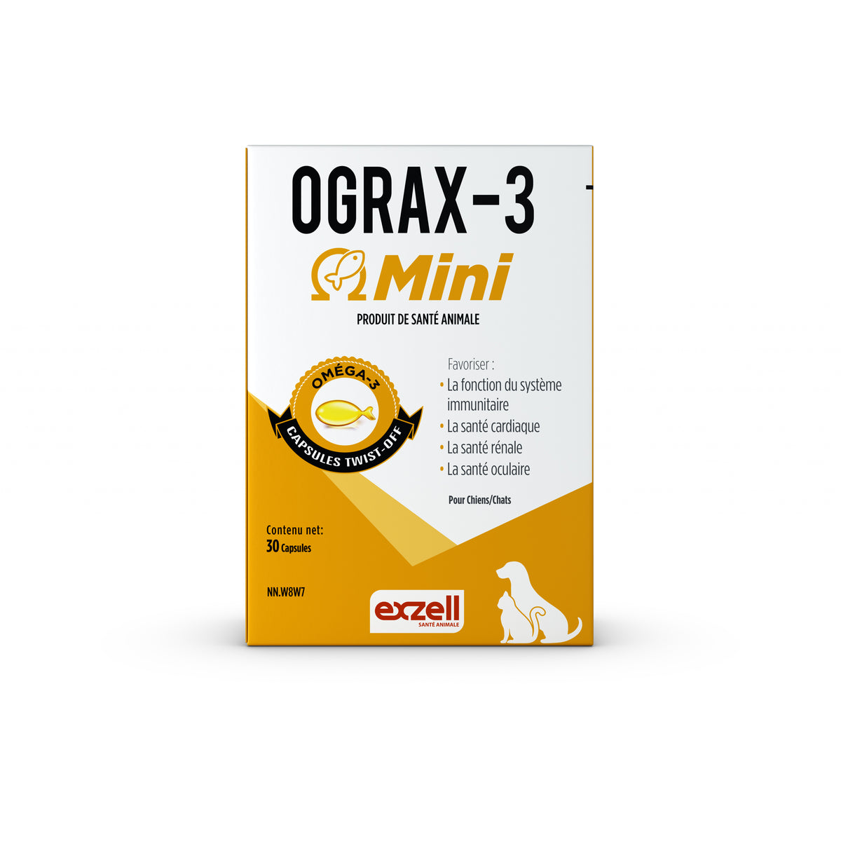 Ograx-3 Mini Twist-Off Capsules for Cats and Dogs 30 Cap 450 mg - Default Title - product image 1