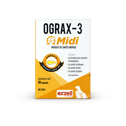 Ograx-3 Midi Twist-Off Capsules for Cats and Dogs 30 Cap 900 mg - Default Title - product image 1