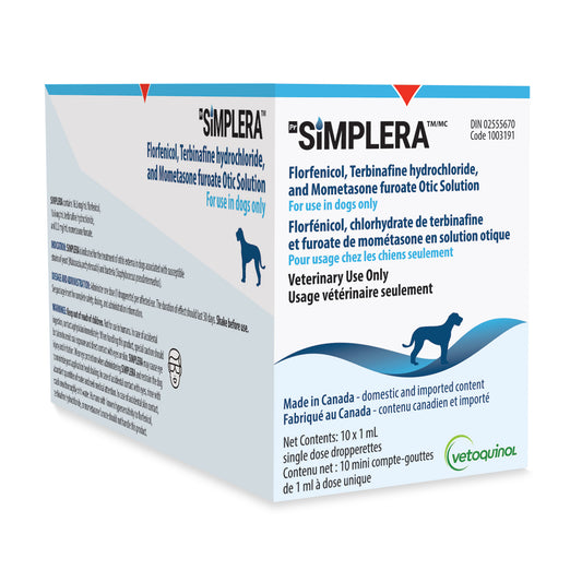 Simplera Otic Solution for Dogs, 16.6 mg/ml, 10 X 1 mL - view 1