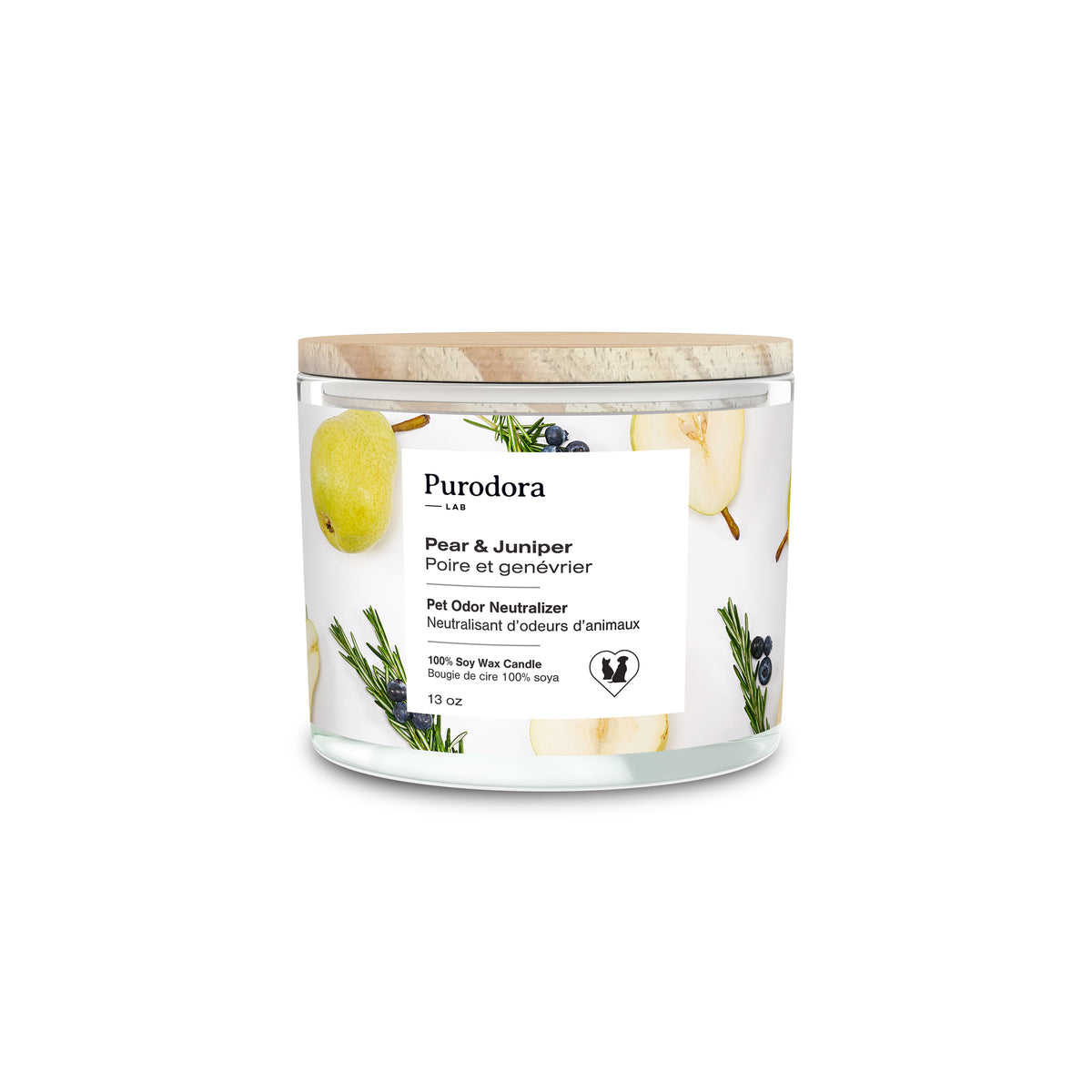 Candle Purodora with Odour Eliminator-Pear & Juniper 368 g 1 Candle - Default Title - product image 1