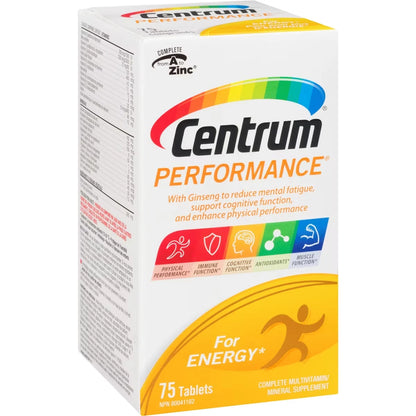 Centrum Performance Multivitamin and Multimineral Supplement Tablets with Ginseng, 75 Count product detail