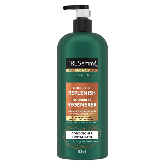 TRESemmé Botanique Nourish & Replenish Conditioner for dry hair + Coconut Extract formulated with Pro Style TechnologyTM front package