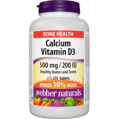 Webber Calcium Vitamin D3 500 mg/200 IU front package