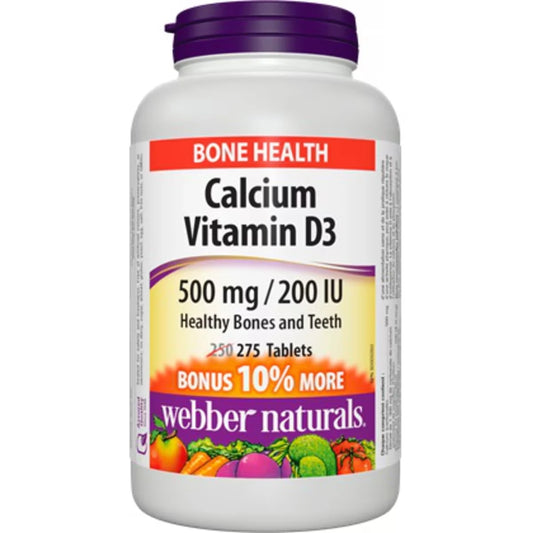 Webber Calcium Vitamin D3 500 mg/200 IU front package
