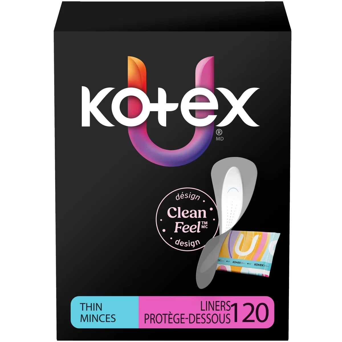 Kotex Daily Wrapped Liners, Light Absorbency, Thin front package