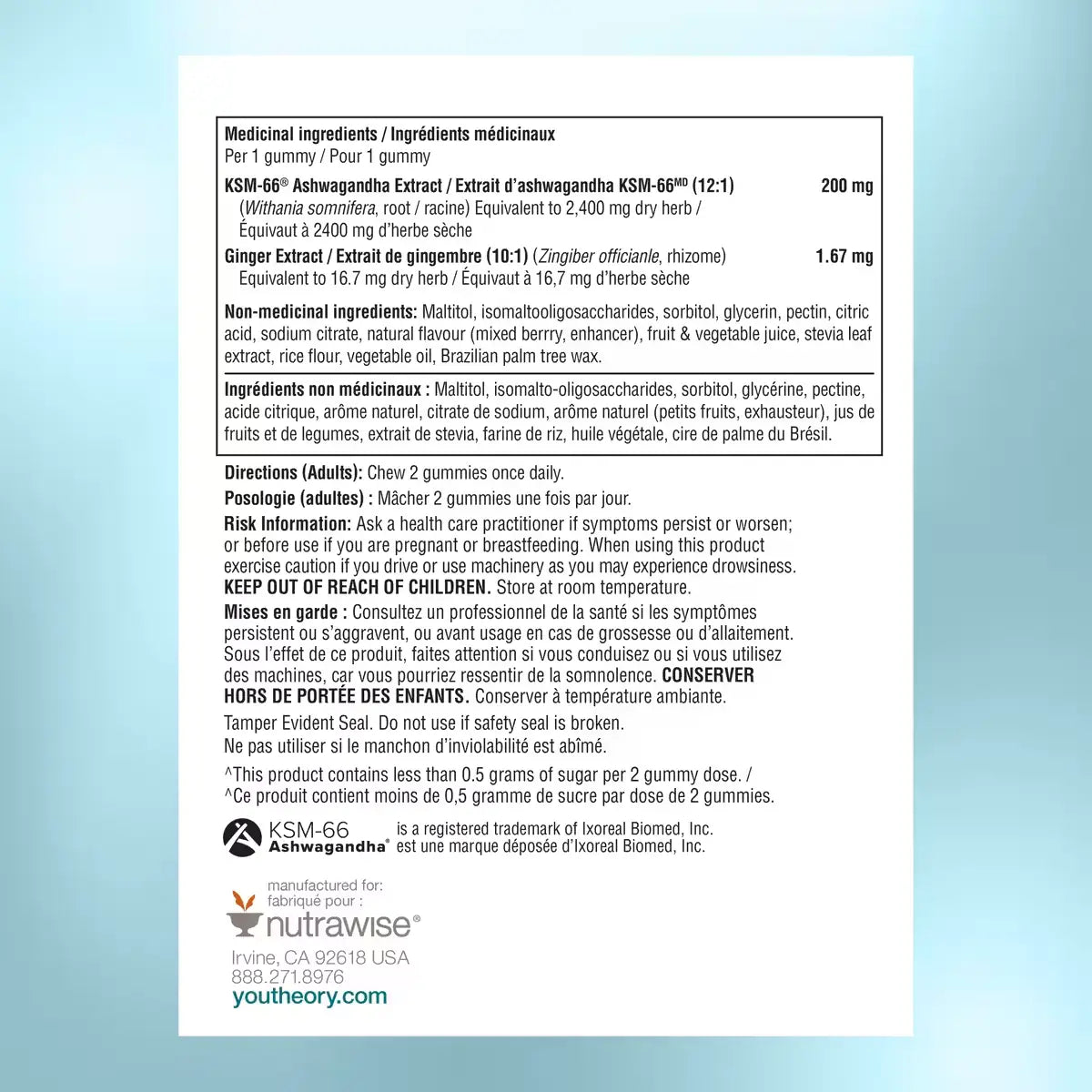 Youtheory Ashwagandha Gummies Zero Sugar product detail