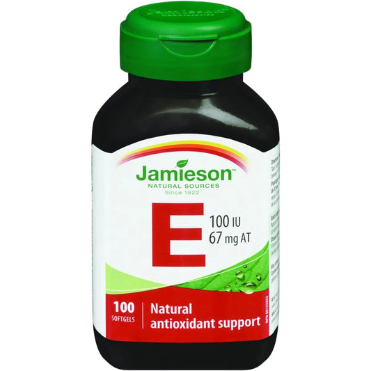 Jamieson Vitamin E 100 IU/67 mg AT front package
