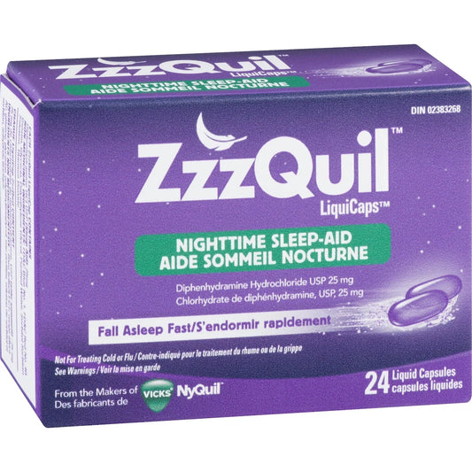 Vicks ZzzQuil Nighttime Sleep-Aid LiquiCaps, 24 Count product detail