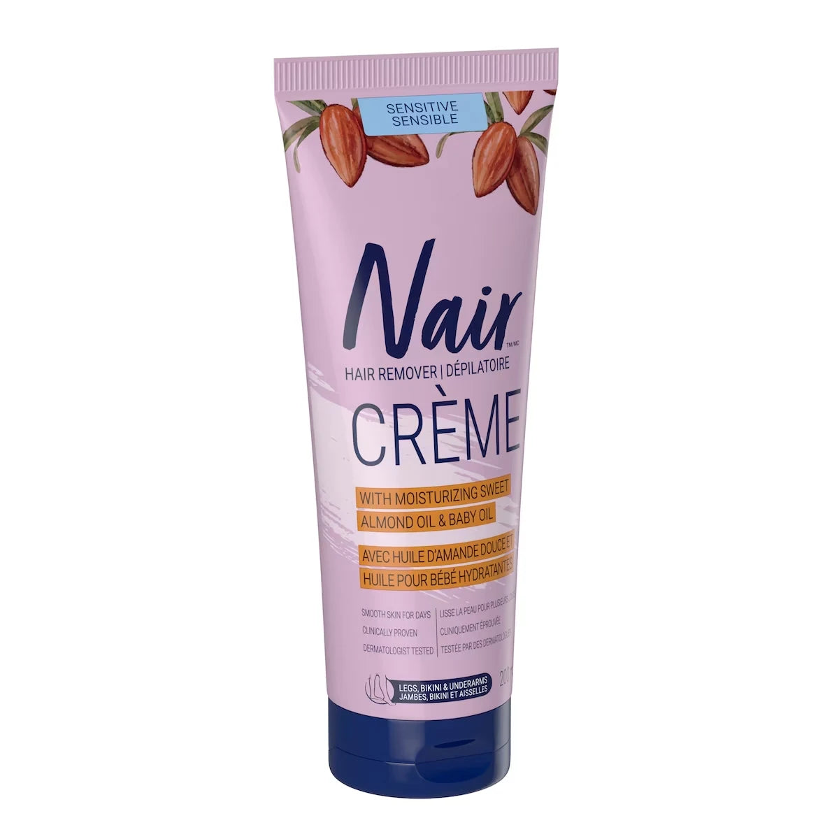 Nair Sensitive Formula Hair Removal Crème with Sweet Almond Oil and Baby Oil product detail