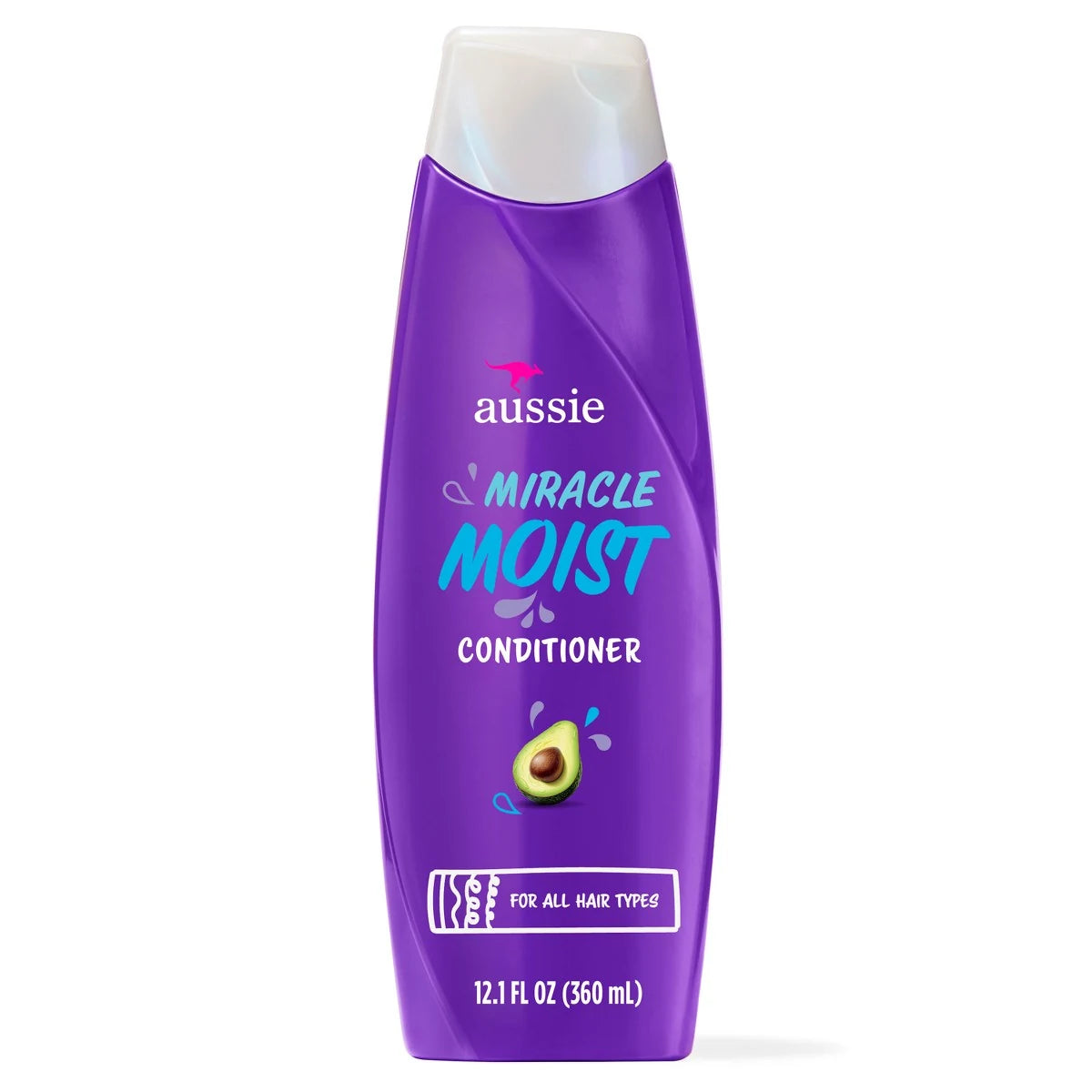 Aussie Paraben-Free Miracle Moist Conditioner w/ Avocado & Jojoba Oil For Dry Hair, 360 mL front package