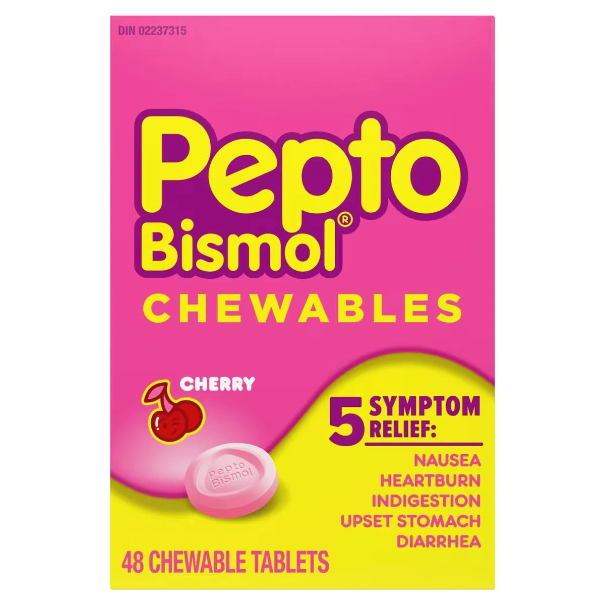 Pepto Bismol Chewables for Nausea, Heartburn, Indigestion, Upset Stomach, & Diarrhea Relief 48 Count product image