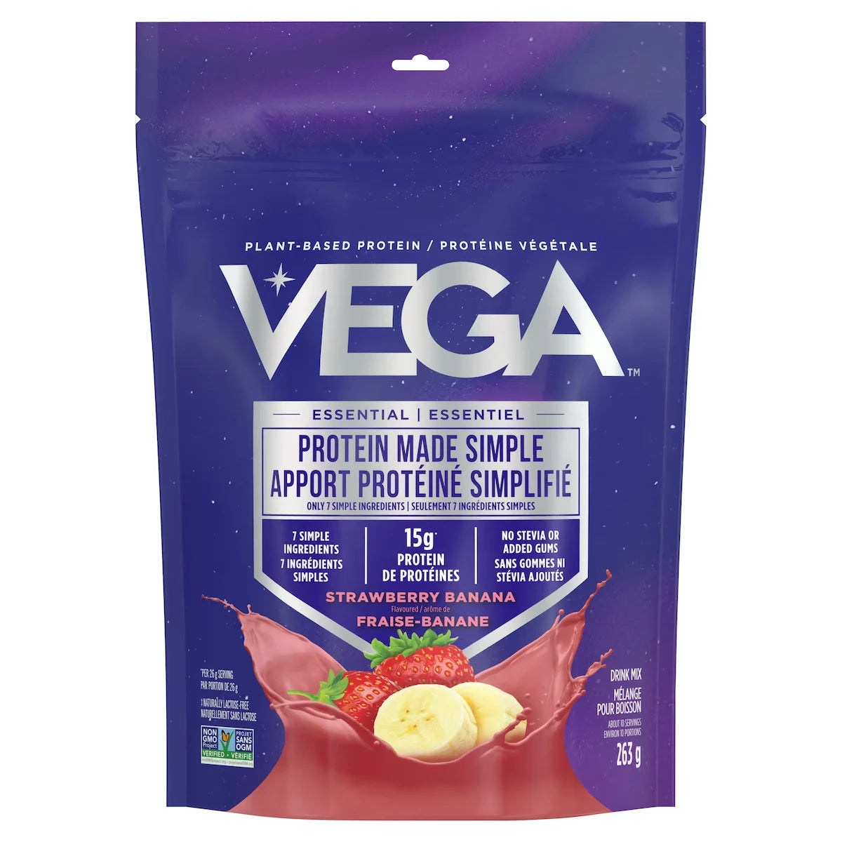 Vega Protein Made Simple Strawberry Banana front package
