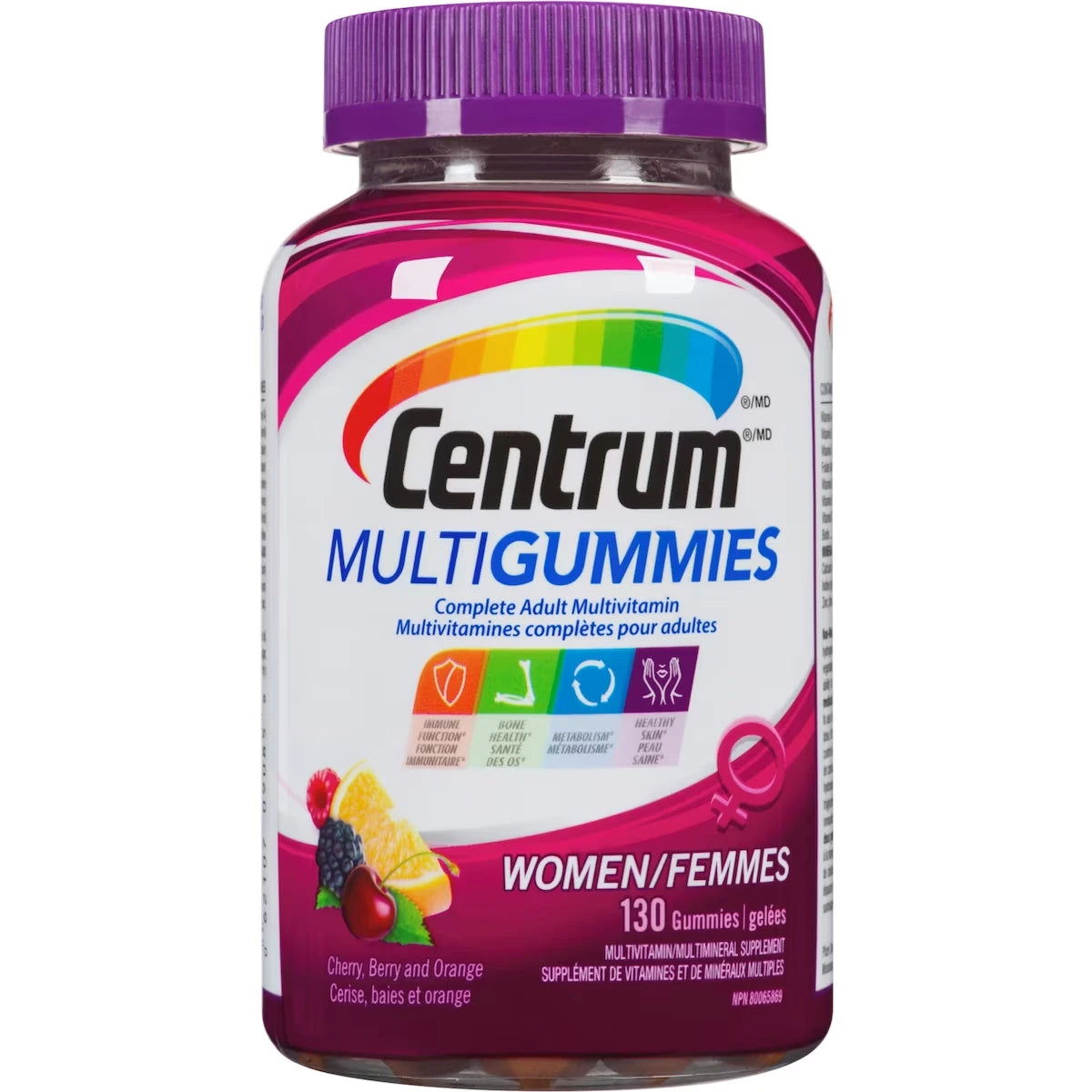 Centrum MultiGummies Women's Multivitamin Supplement Gummies, 130 Count front package