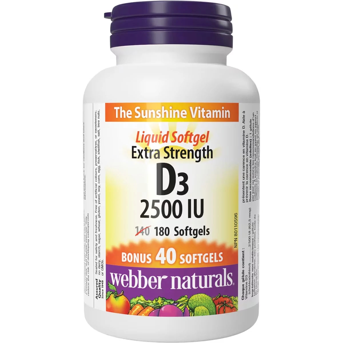 Webber Extra Strength D3 2500 IU front package