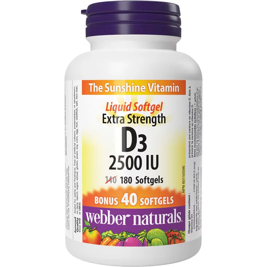 Webber Extra Strength D3 2500 IU front package